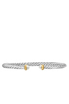 Cable Flex Bracelet, Sterling Silver with 18k Yellow Gold, Pearl & Diamonds